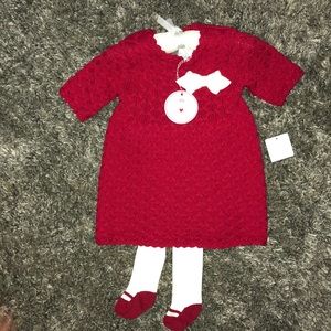 NWT Tahari Baby Red Dress Set